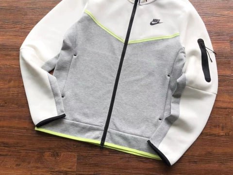 Conjunto Nike Tech Fleece Azul Branco/Cinza/Verde - Caiçara Conceito