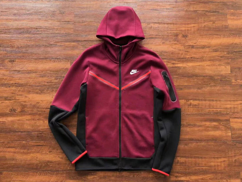 Conjunto Nike Tech Fleece Bordô e Preto - Caiçara Conceito