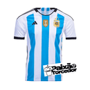 Camisa Argentina Patch Campeão Copa do Mundo  2022 - Adidas Torcedor Masculina
