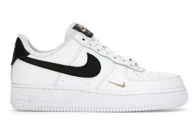 Nike Air Force 1 Essential White Black Gold - Caiçara ConceitoNike Air Force 1 Essential White Black Gold